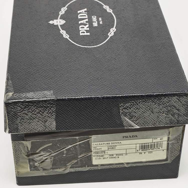 Pre Owned Prada Black Patent Leather Loafers Pumps Size 40