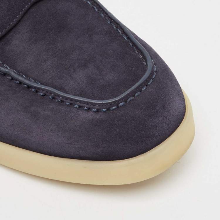 Pre Owned Prada Navy Blue Suede Penny Loafers Size 39