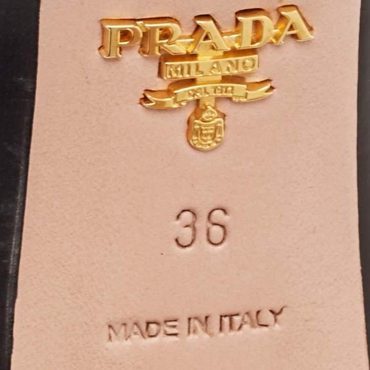 Pre Owned Prada Black Saffiano Leather Peep Toe Pumps Size 36