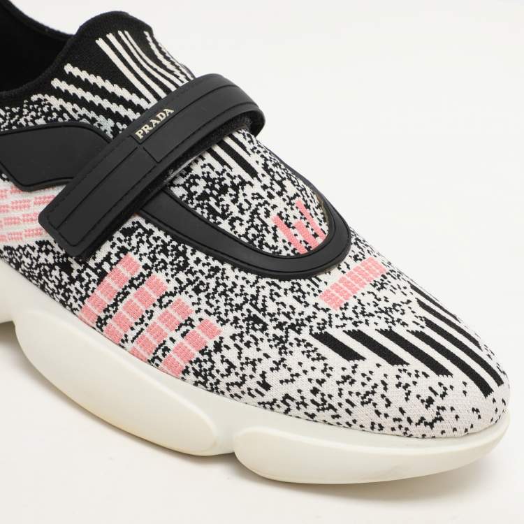 Pre Owned Prada Multicolor Knit Fabric Low Top Sneakers Size 41