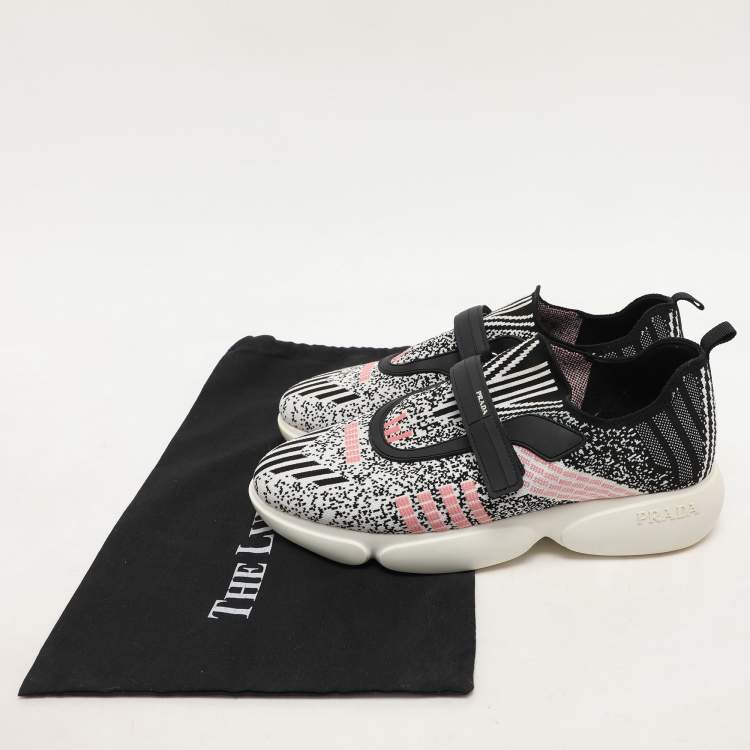 Pre Owned Prada Multicolor Knit Fabric Low Top Sneakers Size 41