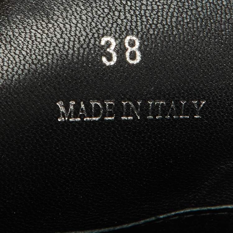 Pre Owned Prada Black Leather Triangle Logo Studded Platform Clogs Size 38