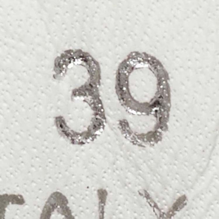 Pre Owned Prada White Leather Downtown High Heel Lace Up Pump Sneakers Size 39