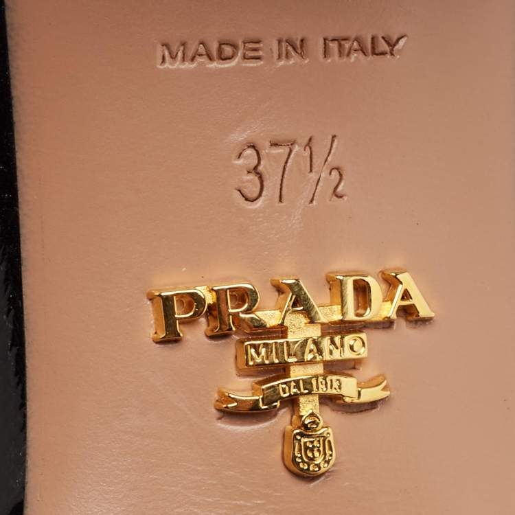 Pre Owned Prada Black Saffiano Leather Mules Size 37.5