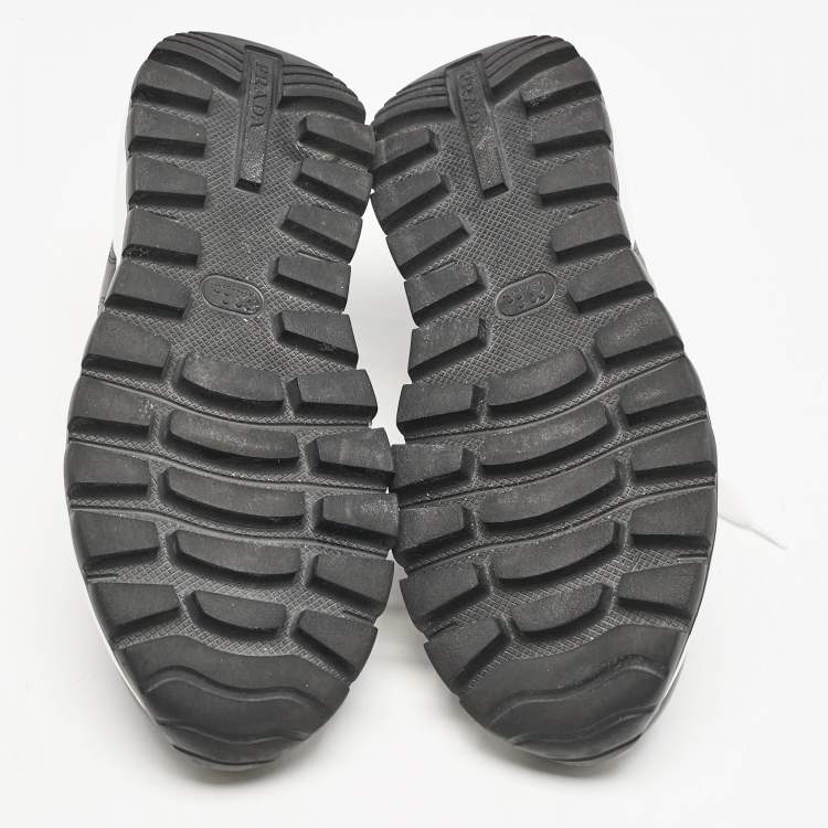 Pre Owned Prada Black Leather Prax 01 Low Top Sneakers Size 37.5