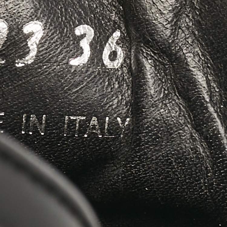 Pre Owned Prada Black Leather Lace Up Sneakers Size 36