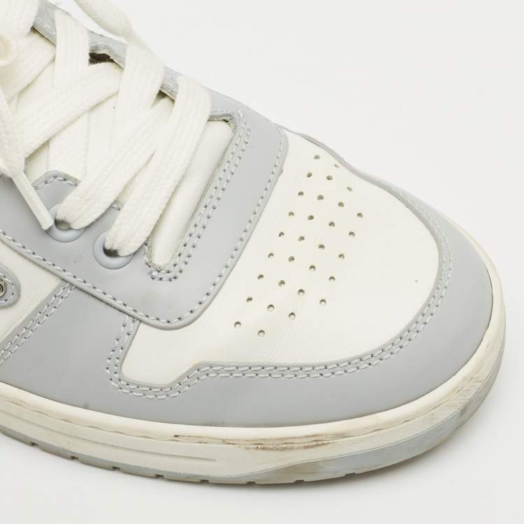 Pre Owned Prada White Leather Downtown logo Lace Up Sneakers Size 39