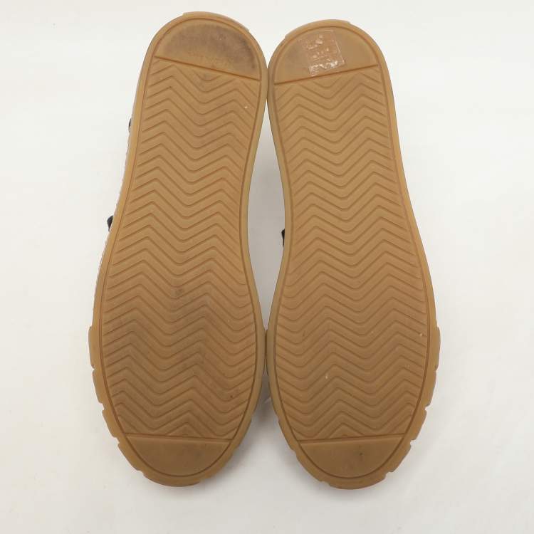 Pre Owned Prada Metallic Beige Satin Tyre-Sole Espadrille Size 36.5 