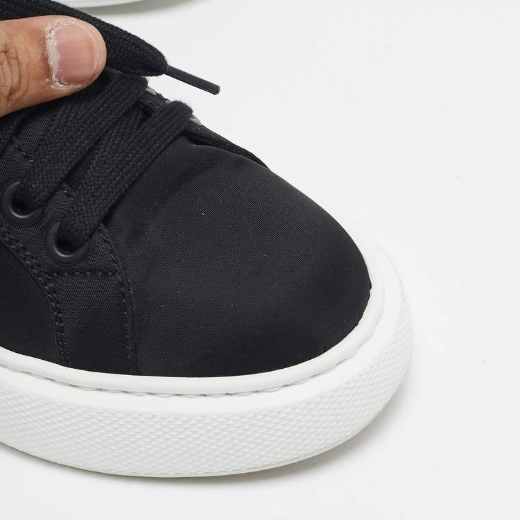 Pre Owned Prada Black Nylon Wheel Cassetta Low-Top Sneakers Size 36