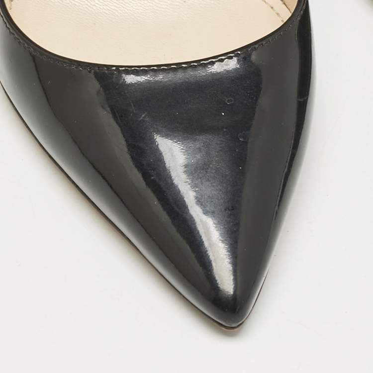 Pre Owned Prada Black Patent Leather Pointed Toe Pumps Size 36