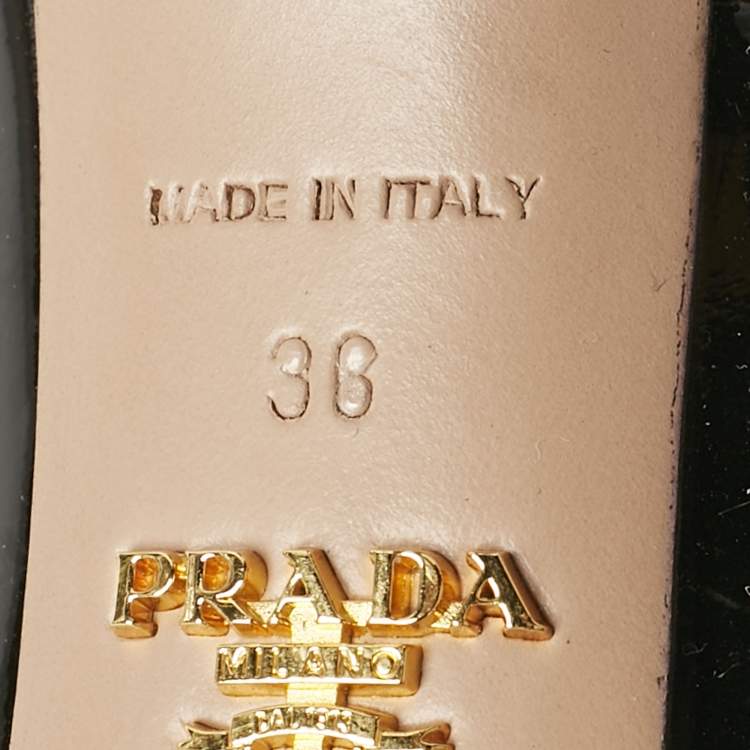 Pre Owned Prada Black Patent Leather Pointed Toe Pumps Size 36