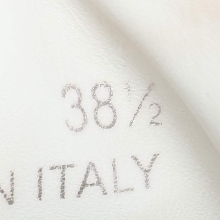 Pre Owned Prada Green/White Leather Downtown Low Top Sneakers  Size 38.5