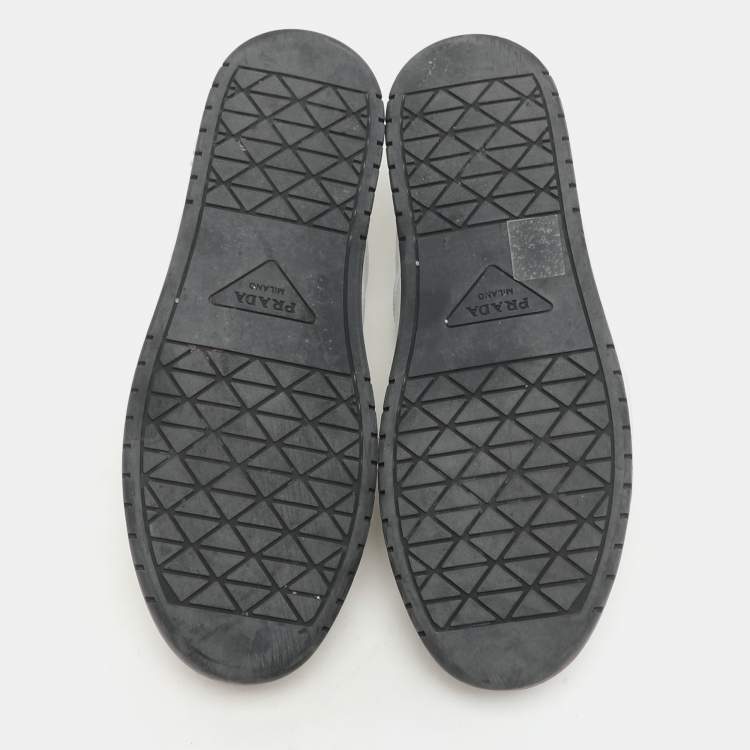 مملوكة مسبقًا Prada White Leather Downtown Low-Top Sneakers Size 38