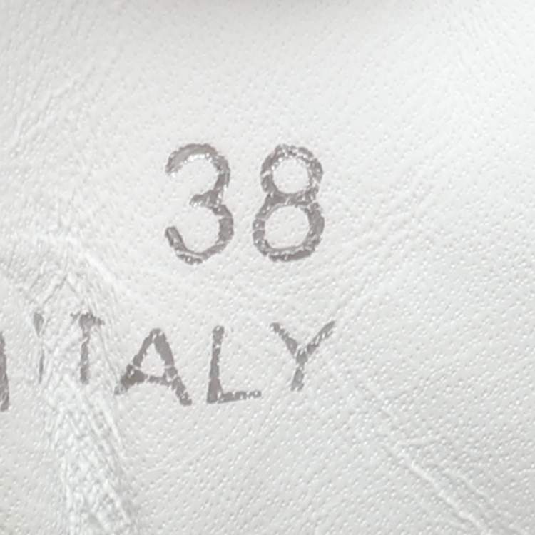 مملوكة مسبقًا Prada White Leather Downtown Low-Top Sneakers Size 38