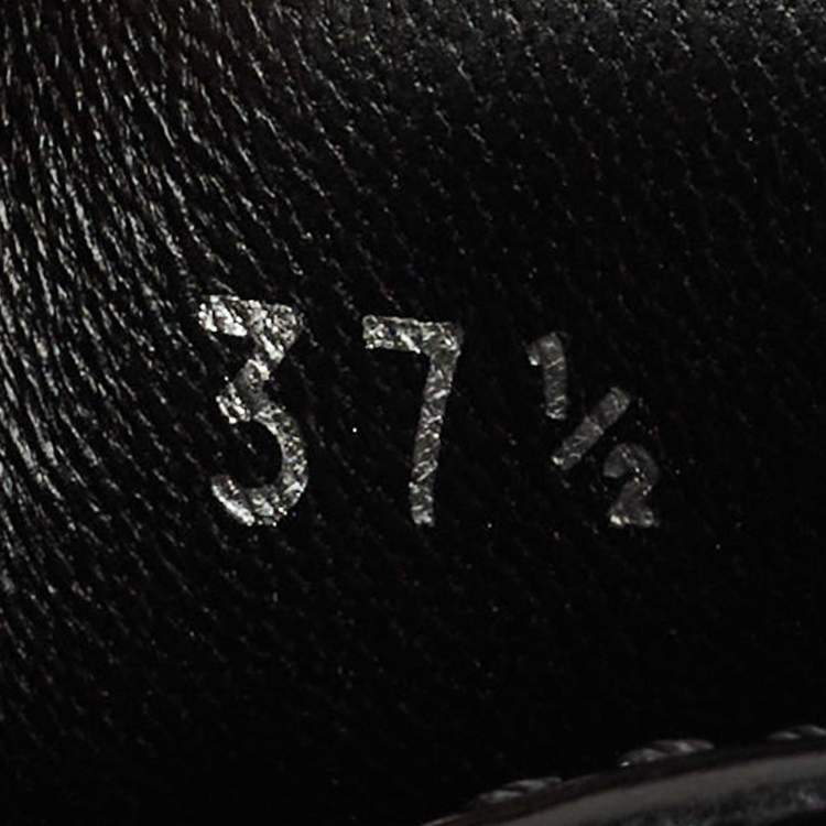 Pre Owned Prada Black Brushed Leather Slip On Loafers Size 37.5