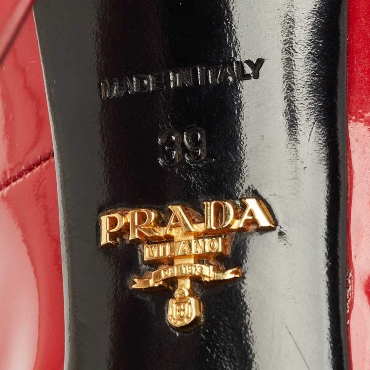 مملوكة مسبقًا Prada Red Patent Leather Pointed Toe Pumps Size 39