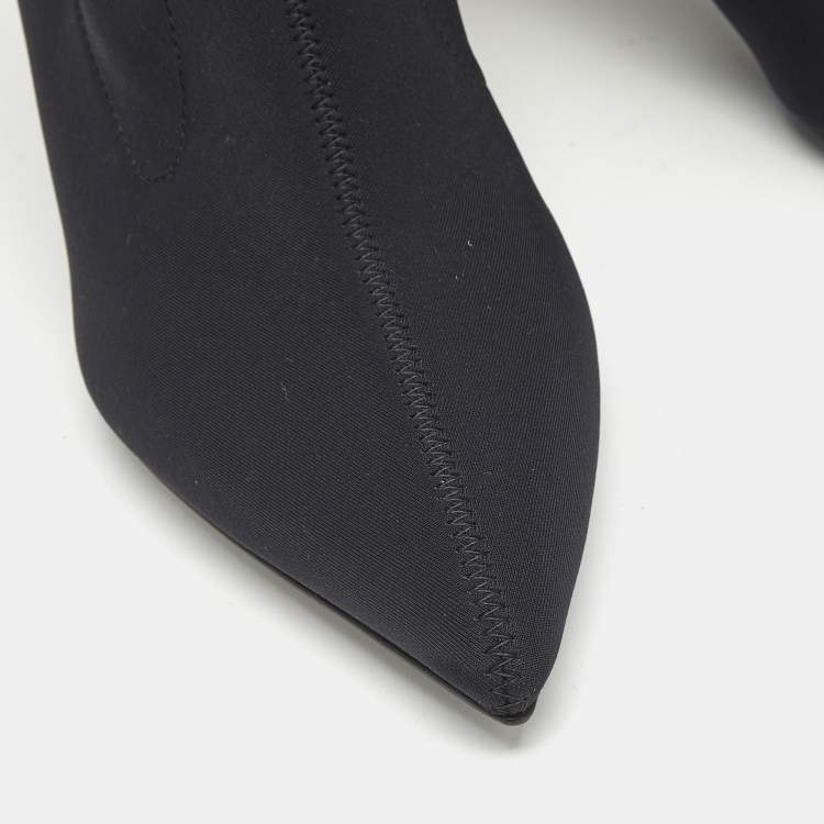 Pre Owned Prada Black Neoprene Ankle Boots Size 39