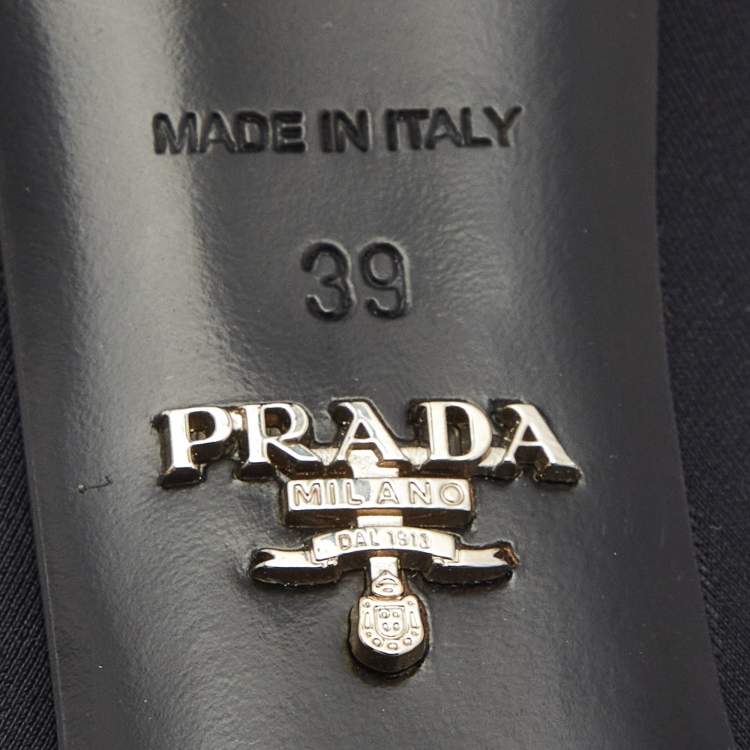 Pre Owned Prada Black Neoprene Ankle Boots Size 39