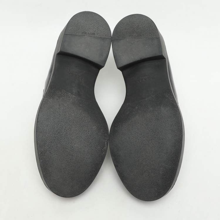 Pre Owned Prada Black Leather Slip On Loafers Size 35.5