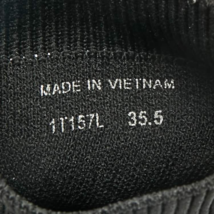 Pre Owned Prada Black Knit Fabric Sock Runner High Top Sneakers Size 35.5