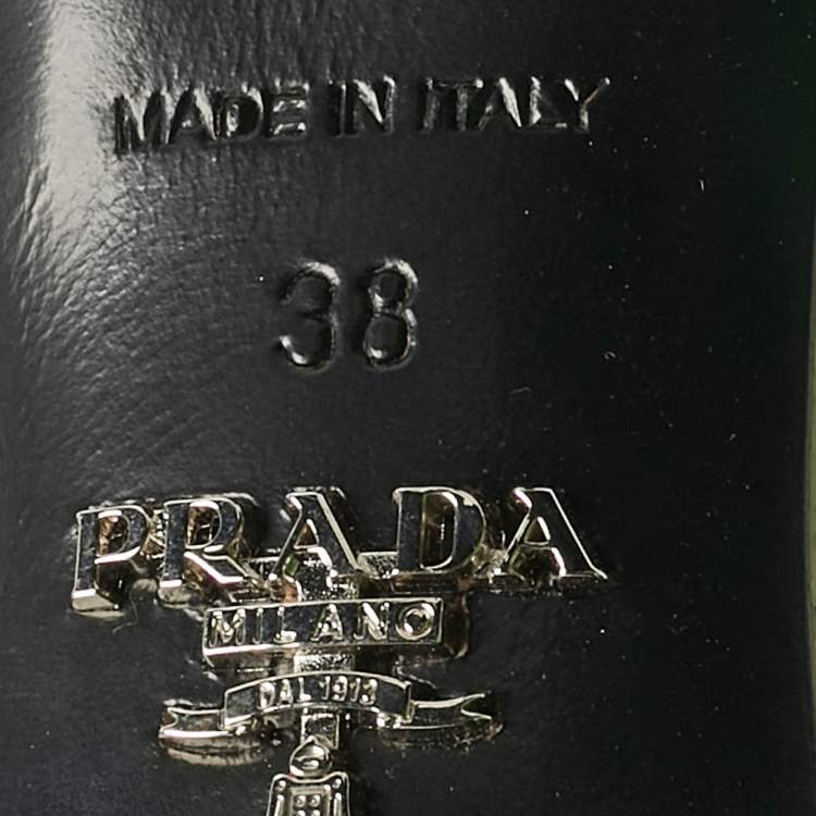 Pre Owned Prada White Patent Leather And Elastic Mary Jane D'orsay Pumps Size 38