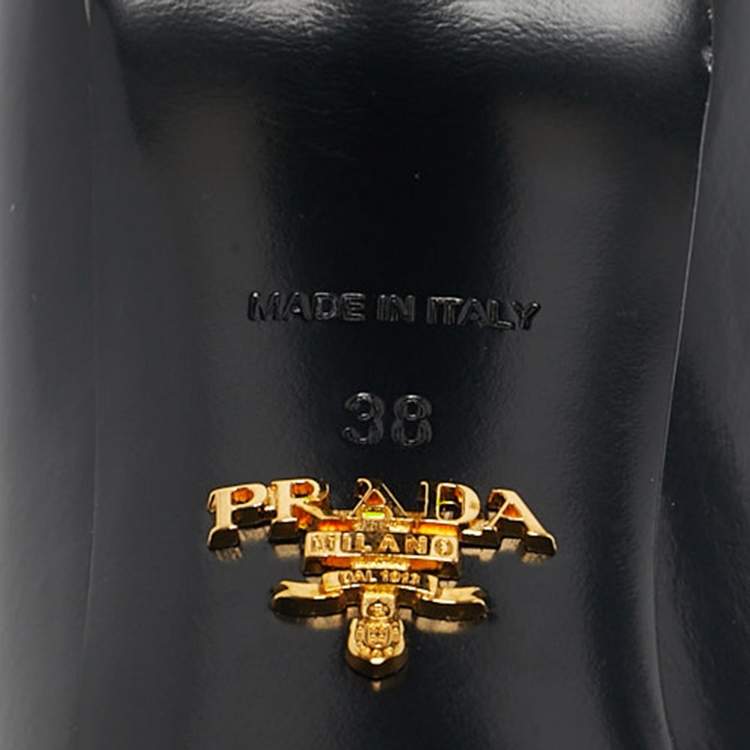 Pre Owned Prada Black Leather Pointed Toe Pumps Size 38
