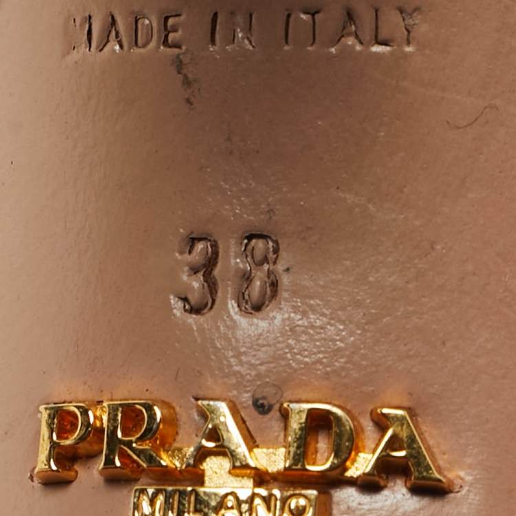 Pre Owned Prada Coral Orange Suede Strappy Sandals Size 38