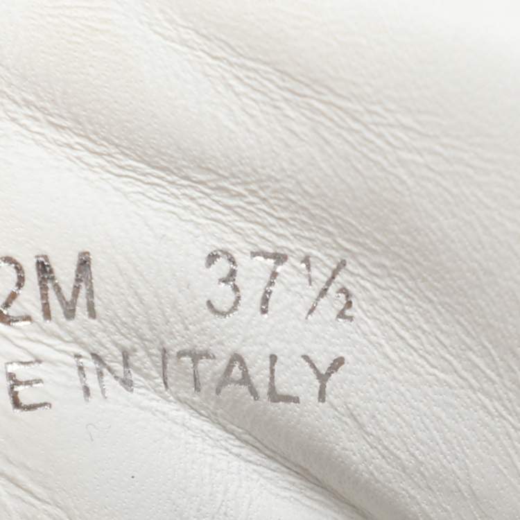 Pre Owned Prada White Leather Downtown Low Top Sneakers Size 37.5