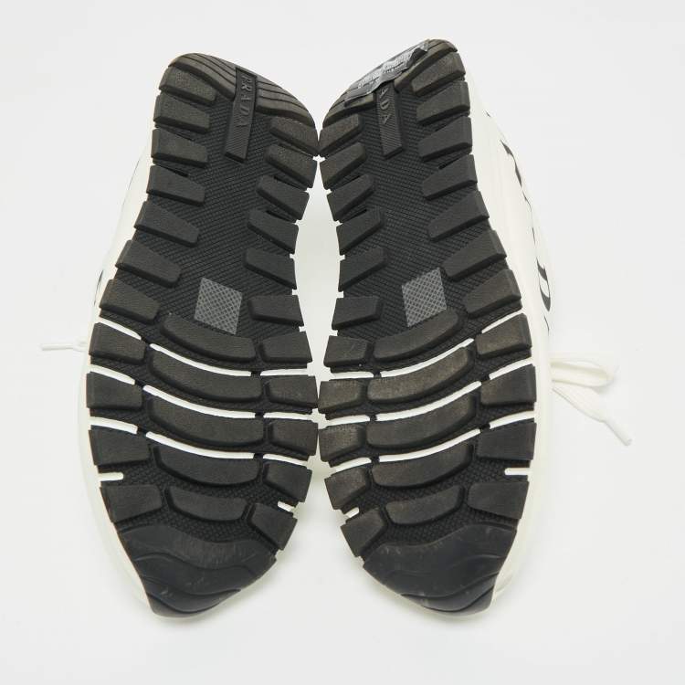 Pre Owned Prada Whiite Nylon Prax 01 Low Top Sneakers Size 39