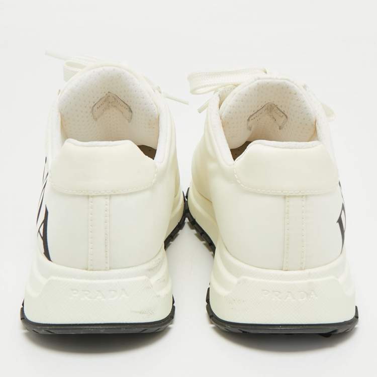 Pre Owned Prada Whiite Nylon Prax 01 Low Top Sneakers Size 39