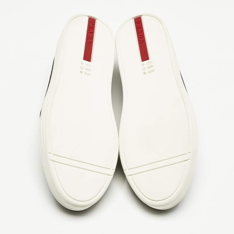 Pre Owned Prada Black Denim Slip On Sneakers Size 40