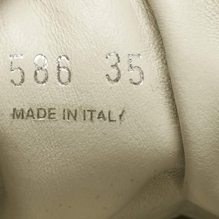 Pre Owned Prada Cream Suede and Leather Lace Up Low Top Sneakers Size 35