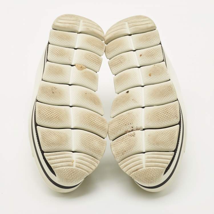 Pre Owned Prada White Leather Linea Rossa Lace Up Sneakers Size 36