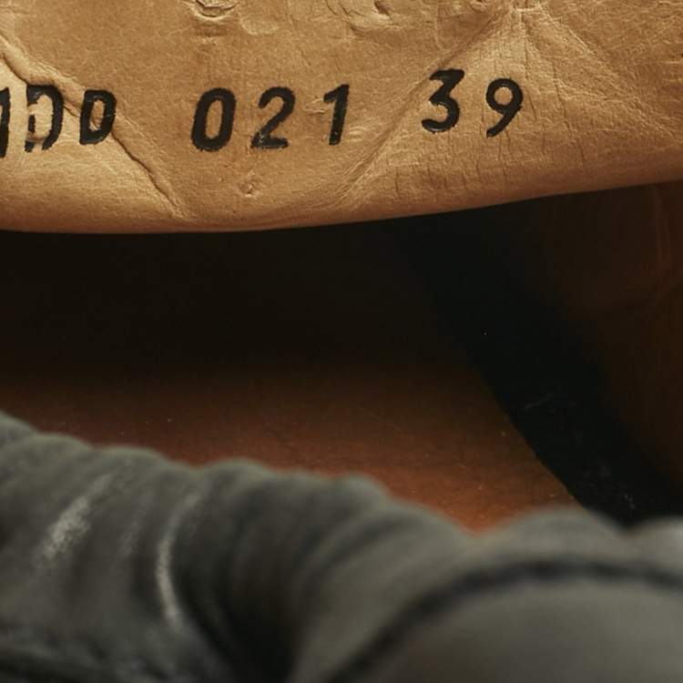 Pre Owned Prada Black Leather Scrunch Ballet Flats Size 39