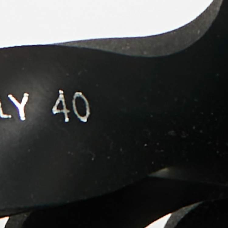 Pre Owned Prada Black Rubber Monolith Ankle Strap Sandals Size 40