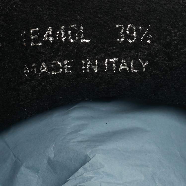 Pre Owned Prada Black/White Leather Platform Low Top Sneakers Size 39.5