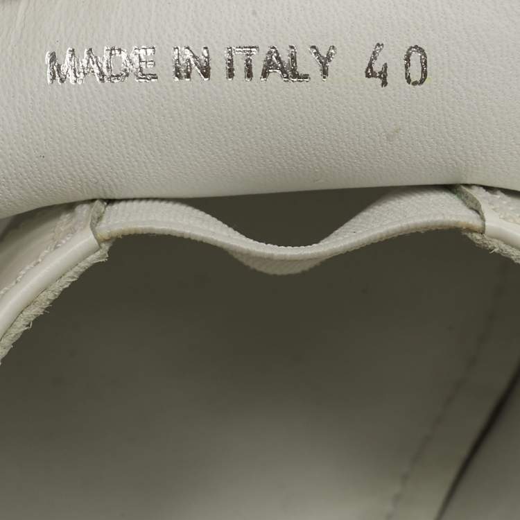 Pre Owned Prada White Leather Monolith Loafers Size 40