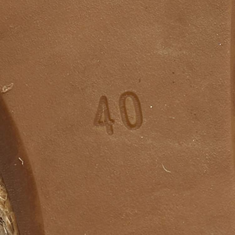 Pre Owned Prada Brown Leather Braided Basket Weave Wedge Sandals Size 40