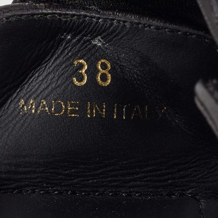 Pre Owned Prada Black Quilted Padded Leather Ankle Strap Sandals Size 38