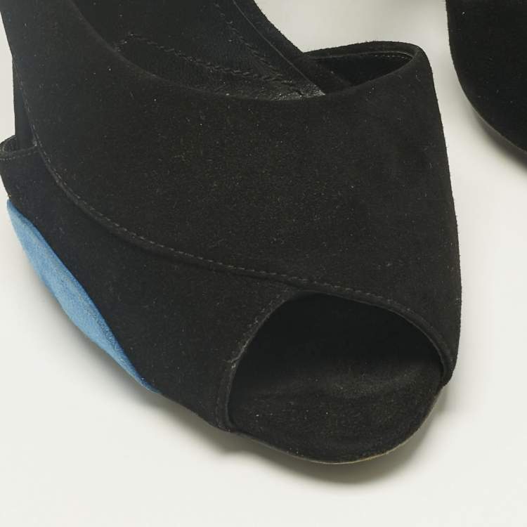 Pre Owned Prada Multicolor Suede Slingback Sandals Size 39