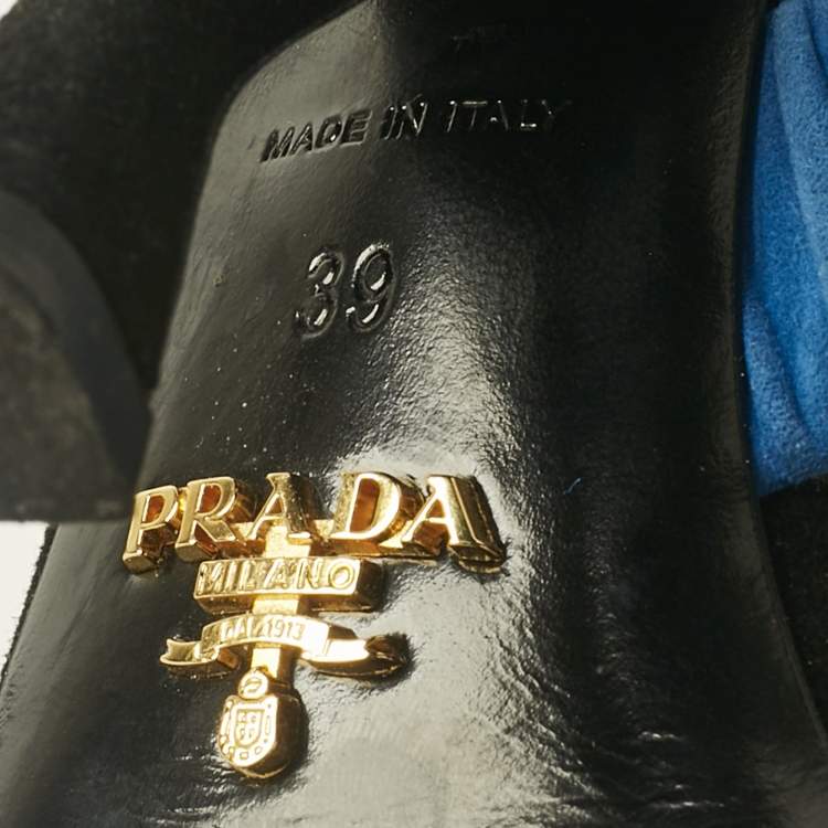 Pre Owned Prada Multicolor Suede Slingback Sandals Size 39