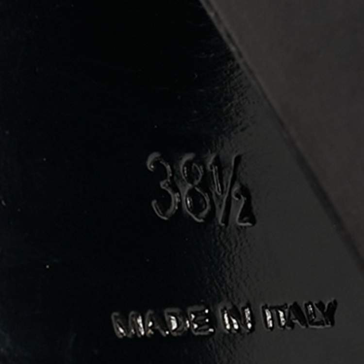 Pre Owned Prada Black Leather Ankle Strap Block Heel Sandals Size 38.5