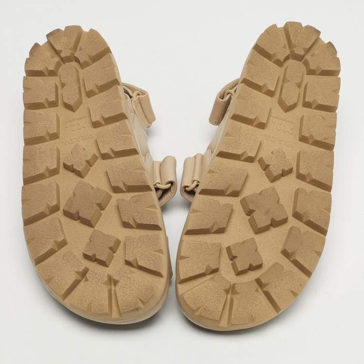 Pre Owned Prada Beige Leather Slingback Sandals Size 41