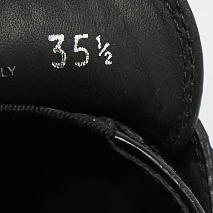 Pre Owned Prada Triangle Logo Size 35.5 Black Leather Slip On Loafers