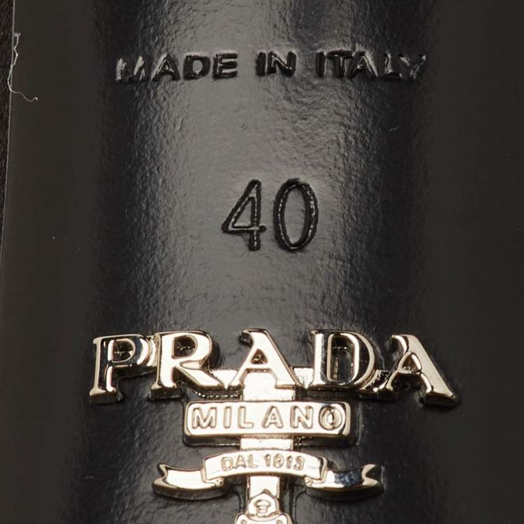 Pre Owned Prada Size 40 Black Satin Crystal Embellished Slide Sandals