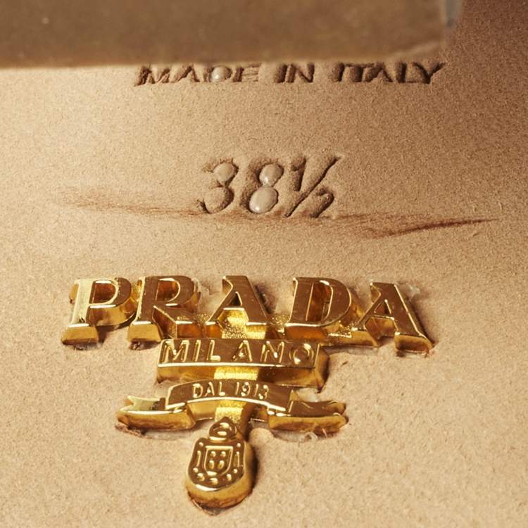 Pre Owned Prada Size 38.5 Purple Suede Strappy Platform Sandals