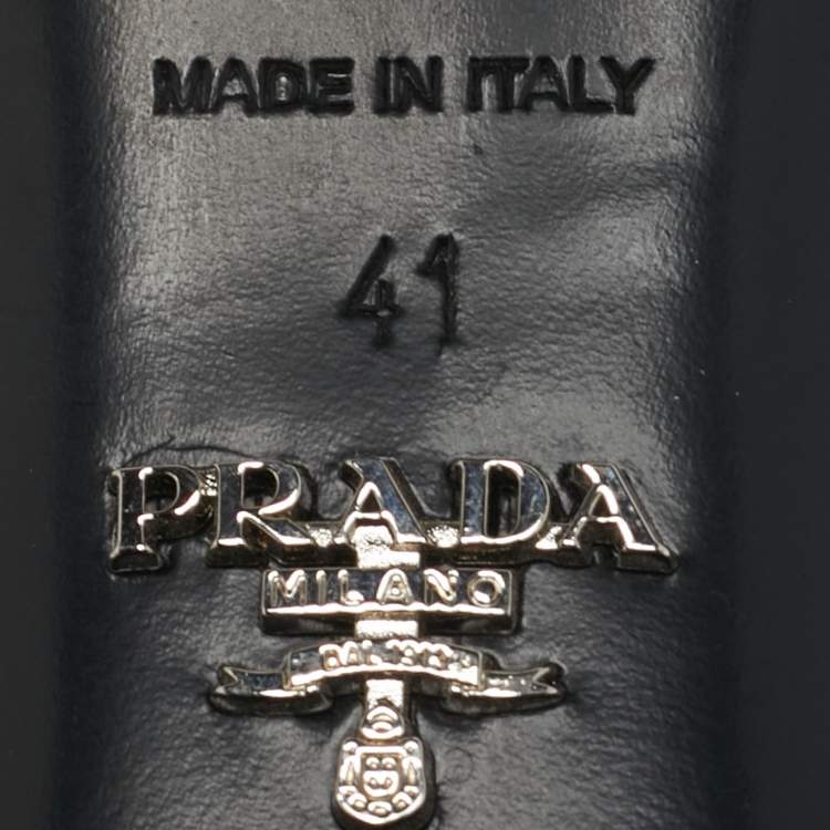 مملوكة مسبقًا Prada Size 41 Tricolor Leather and Metal Cap Toe Slingback Pumps