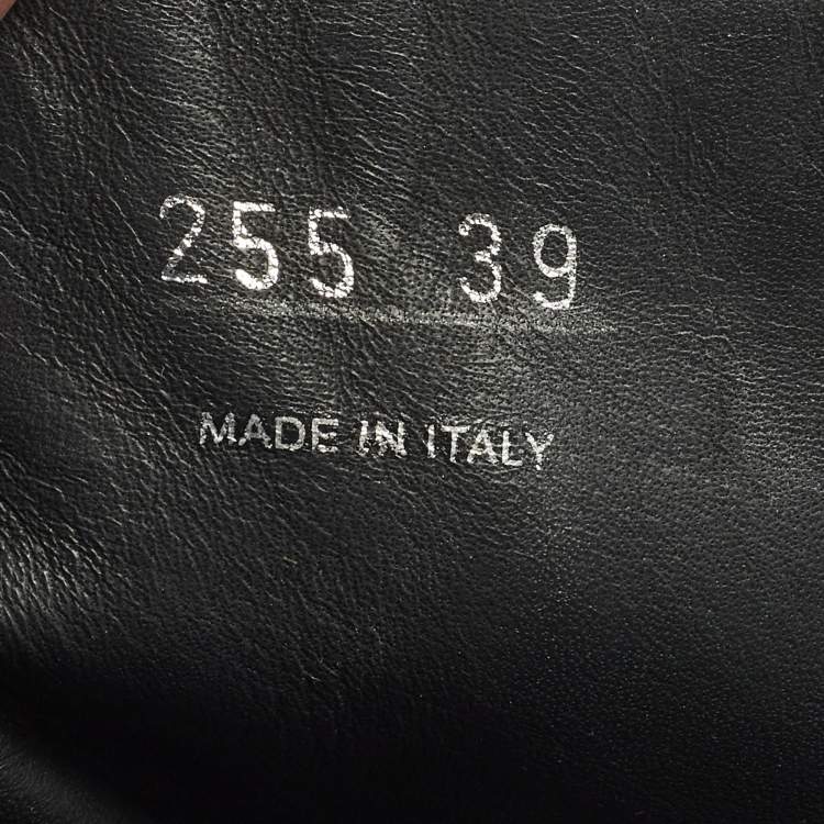 Pre Owned Prada Monolith Size 39 Black Leather and Nylon Combat Boots