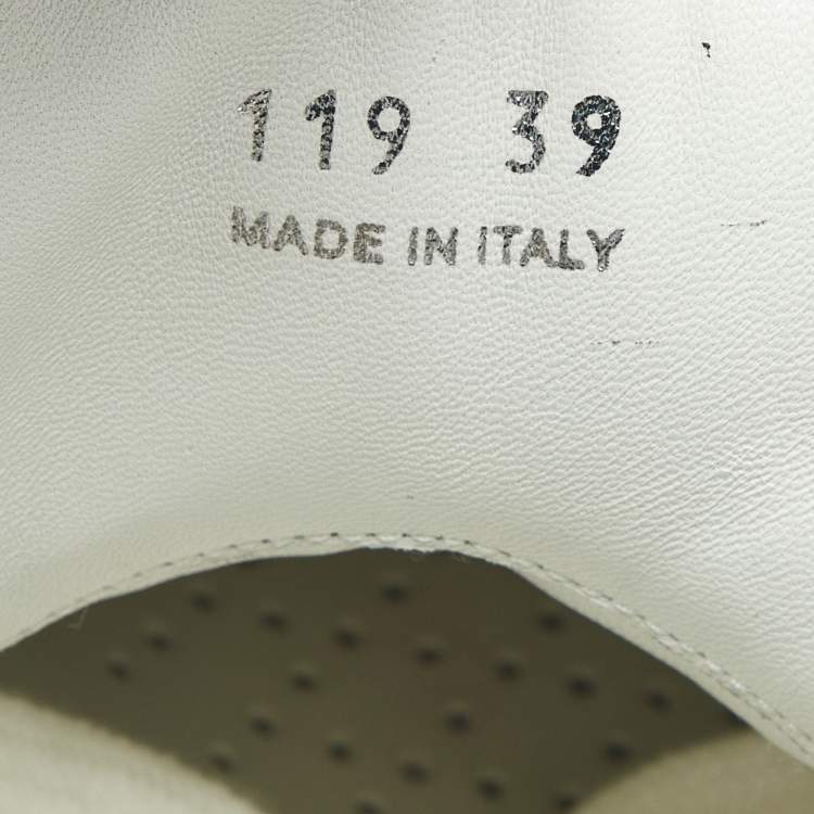 Pre Owned Prada Monolith Size 39 White Leather Lace Up Sneakers