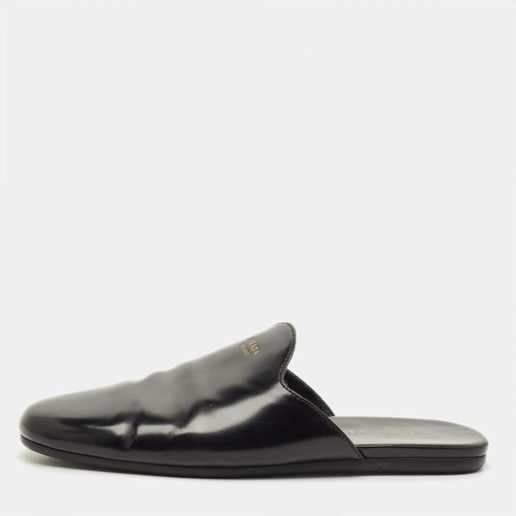 مملوكة مسبقًا Prada Size 36 Black Leather Mules